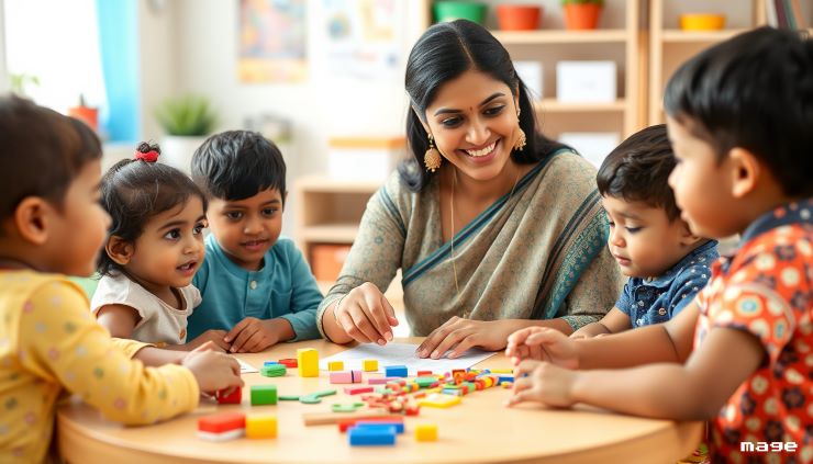 Teacher with Kindergarten Students